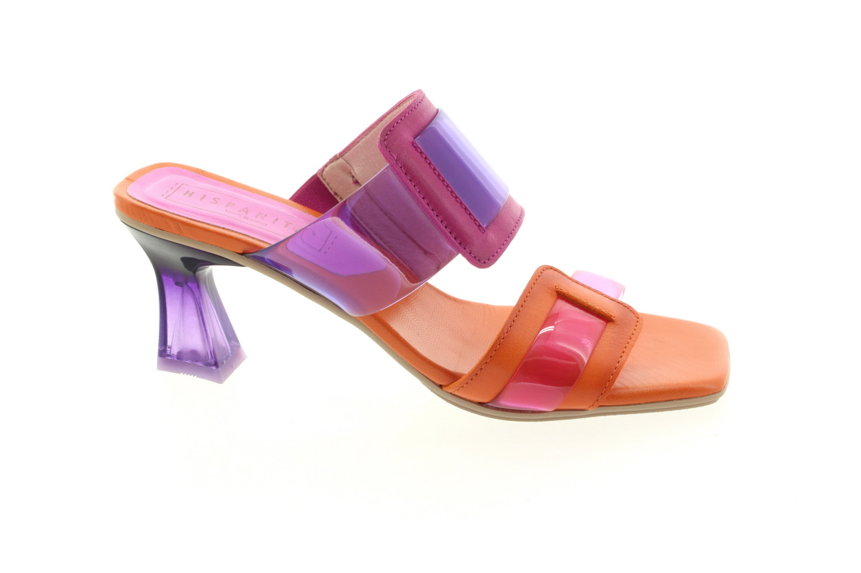 HISPANITAS Dámské kožené oranžové pantofle