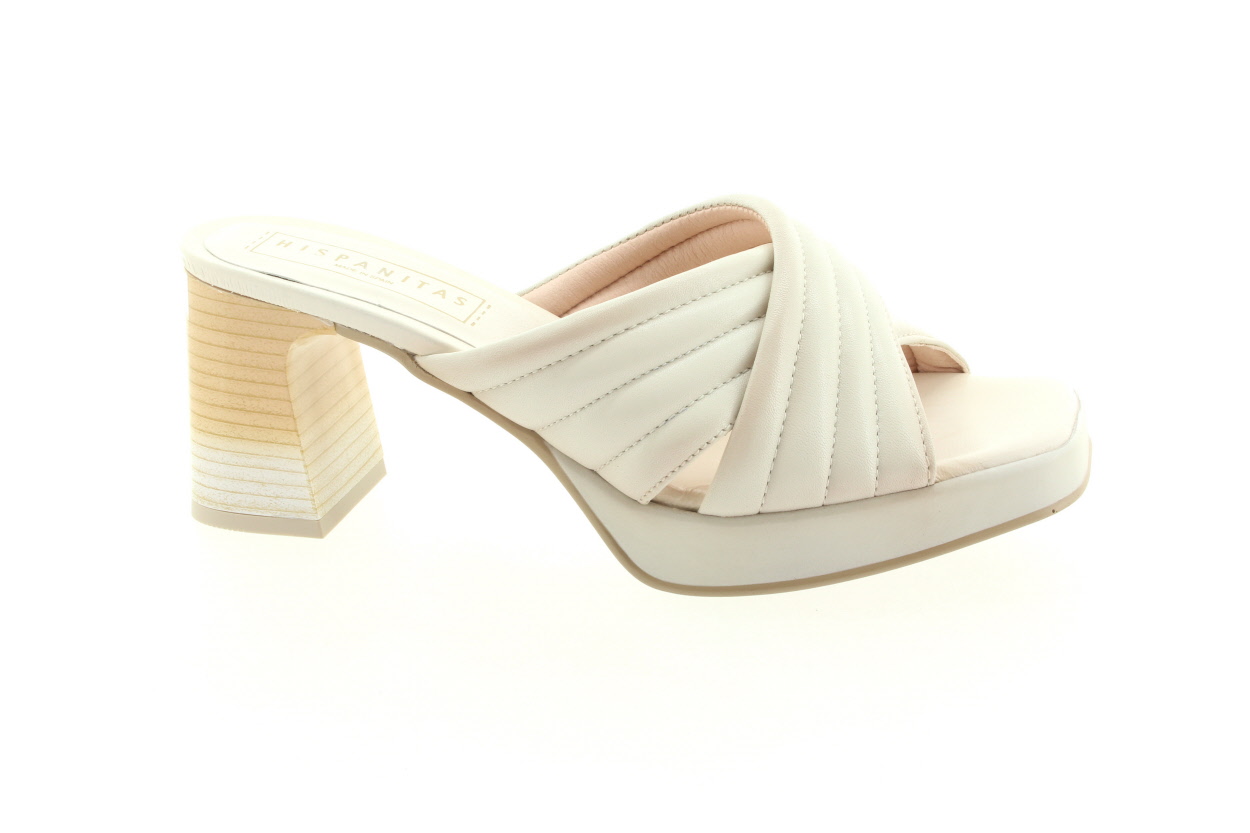 HISPANITAS Dámské bílé kožené pantofle