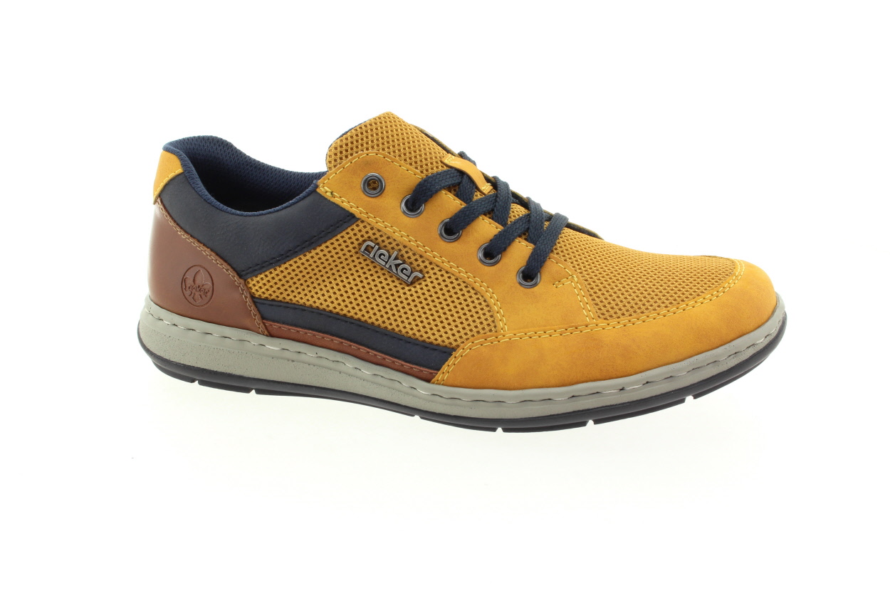 RIEKER Pánské kožené žluté polobotky