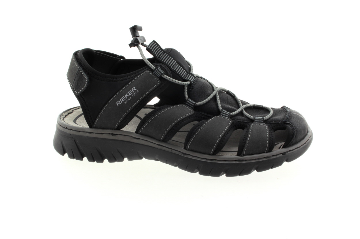 RIEKER Pánské černé sandály