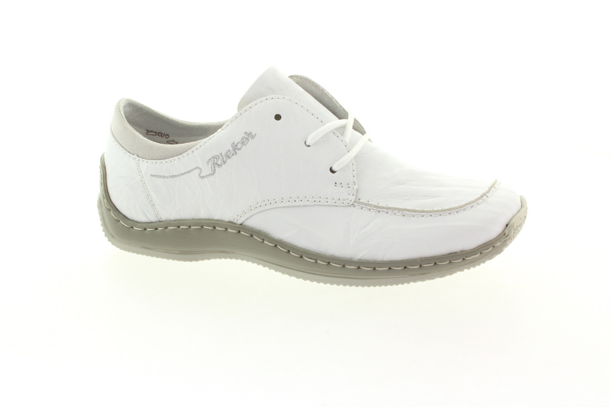 RIEKER Dámské kožené bílé polobotky