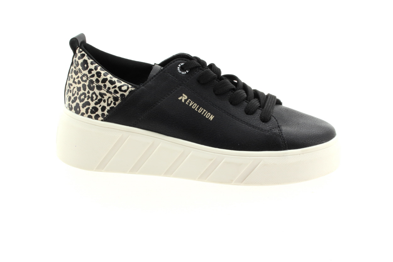 RIEKER Dámské kožené černé tenisky