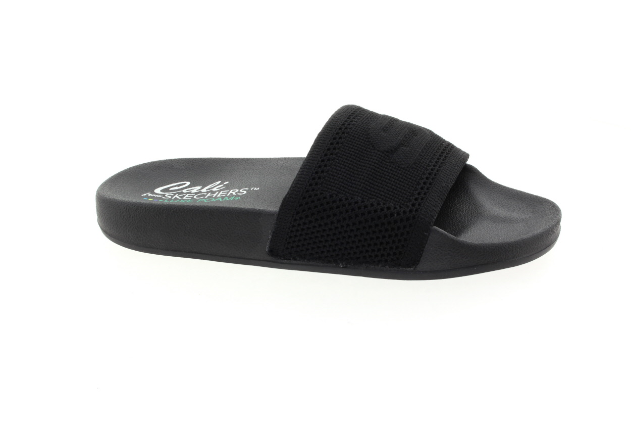 SKECHERS Dámské černé textilní pantofle