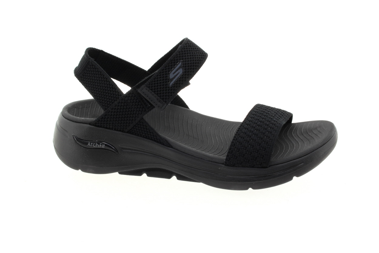 SKECHERS Dámské černé textilní sandály