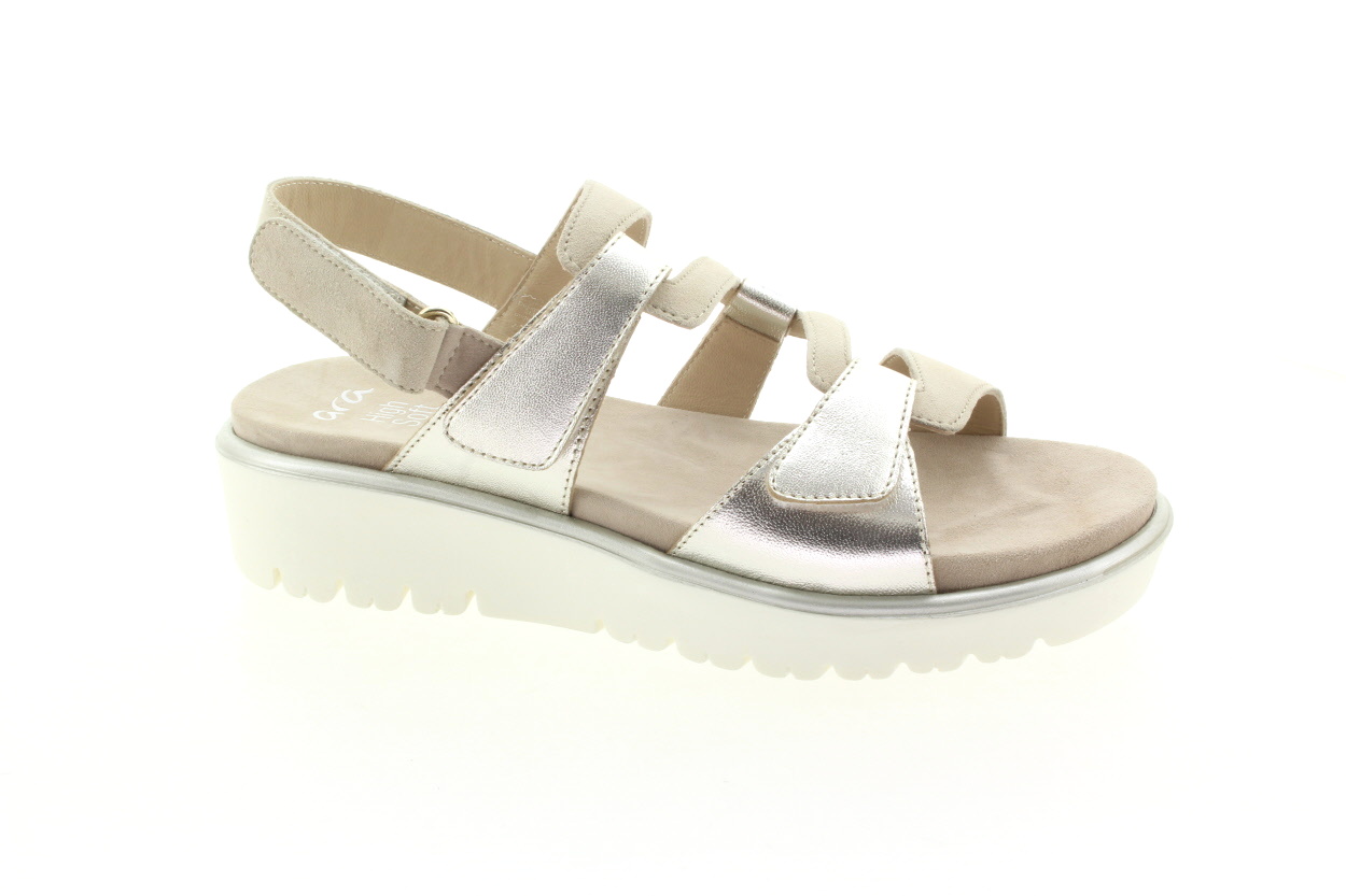 ARA Dámské kožené platinové sandály