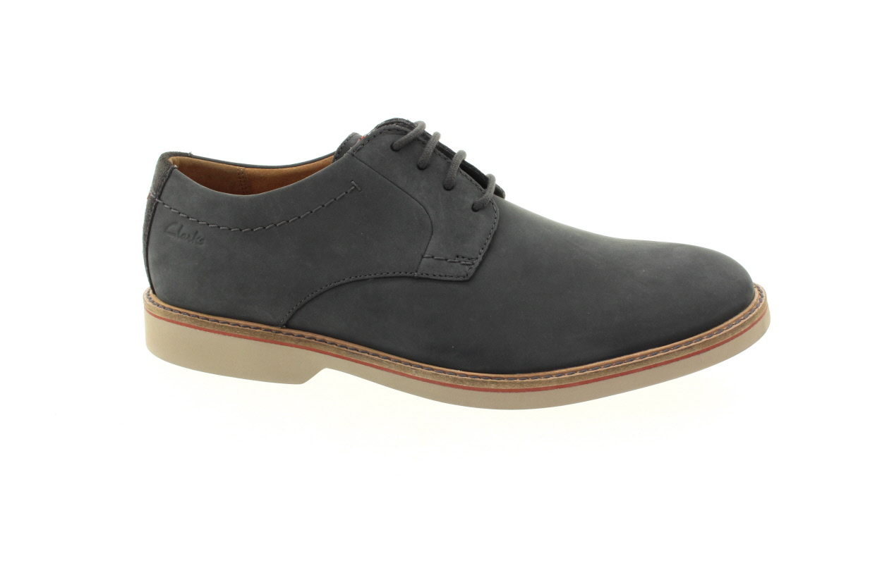 CLARKS Pánské tm.šedé kožené polobotky