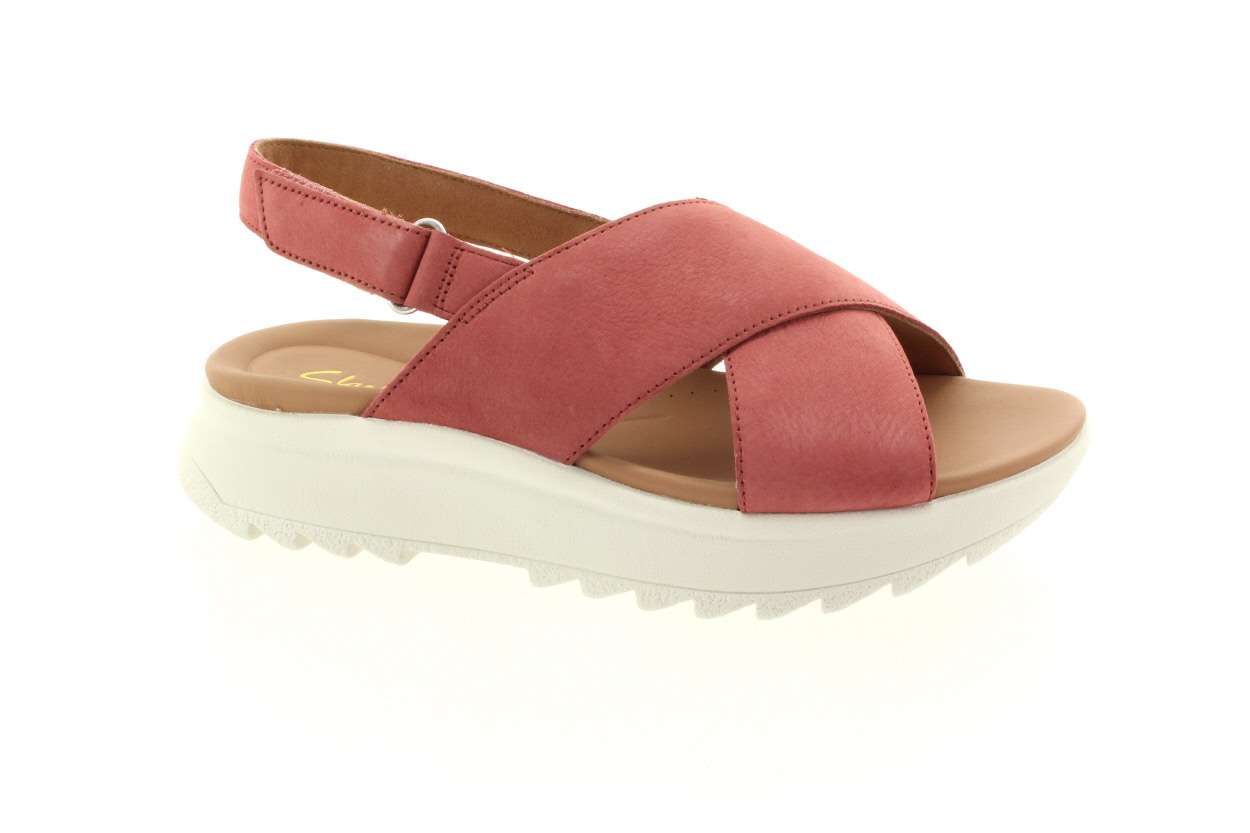 CLARKS Dámské kožené sandály rose