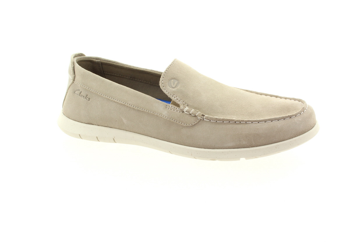 CLARKS Pánské kožené béžové mokasíny