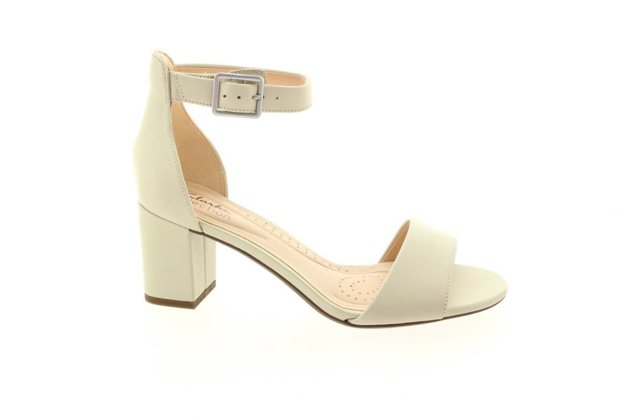 CLARKS Dámské kožené sandály na podpatku