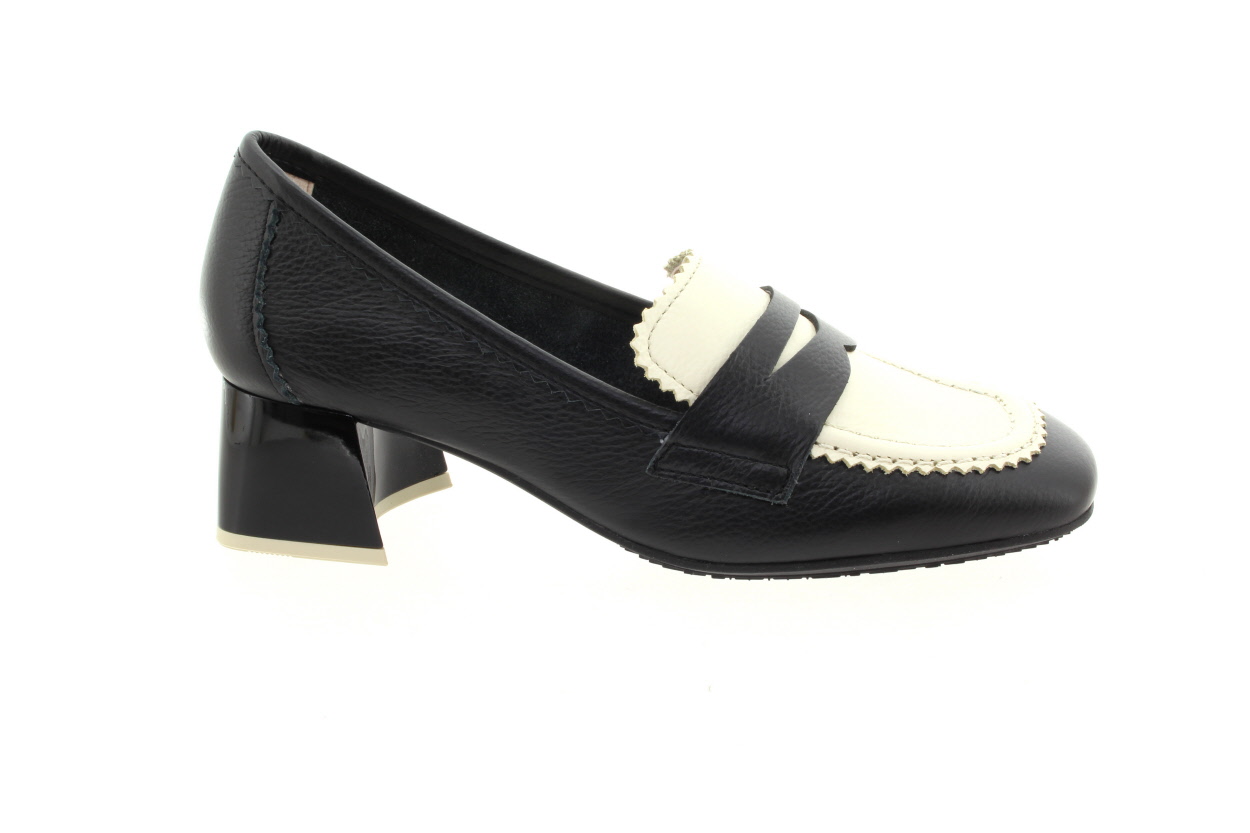 HISPANITAS Dámské kožené černo-bílé mokasíny