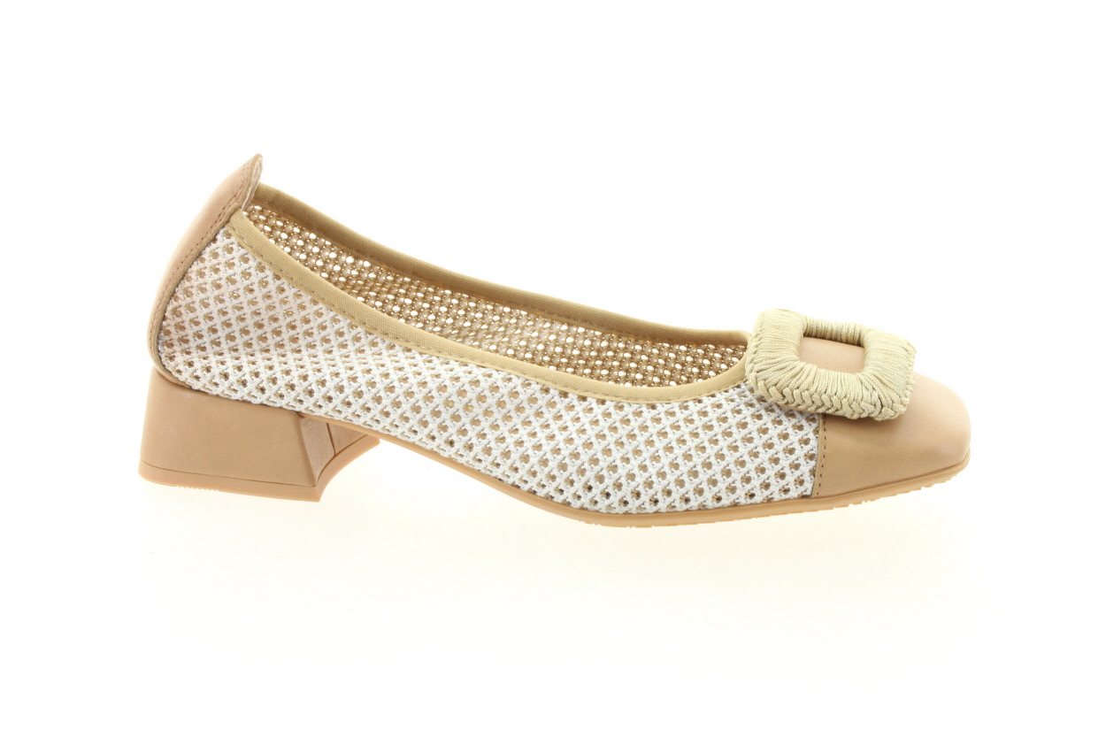 HISPANITAS Dámské kožené béžovo-bílé lodičky