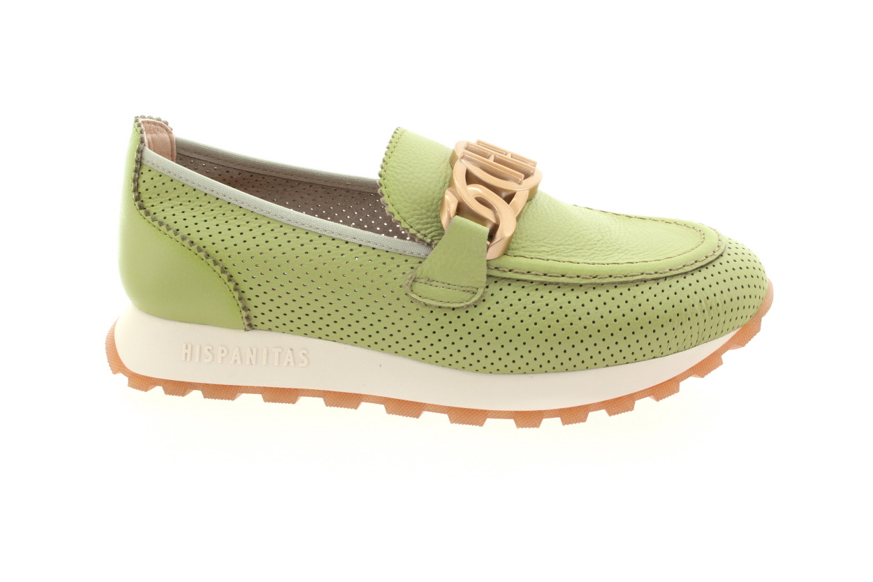 HISPANITAS Dámské kožené zelené mokasíny