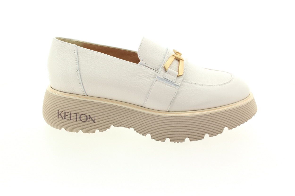 KELTON Dámské kožené krémové mokasíny