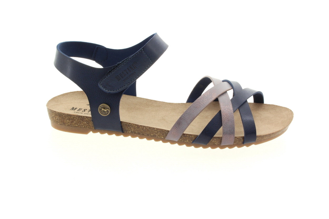 MUSTANG Dámské modro-stříbrné sandálky