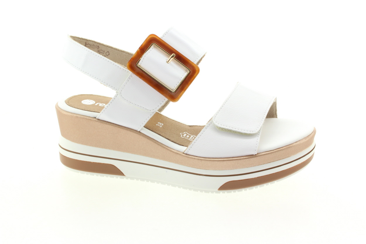 REMONTE Dámské bílé kožené sandálky