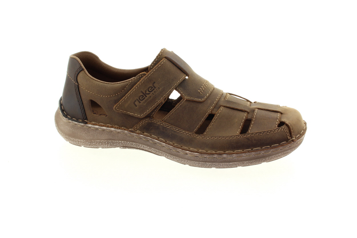 RIEKER Pánské kožené hnědé sandály