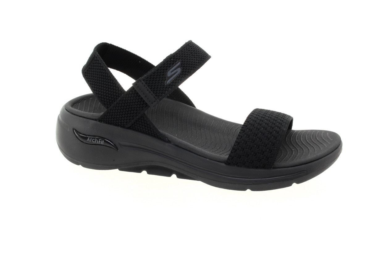 SKECHERS Dámské černé textilní sandály