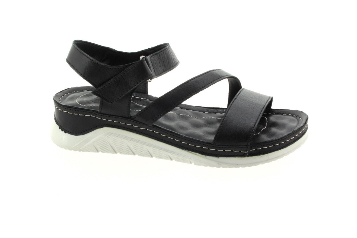 YO Dámské kožené černé sandály