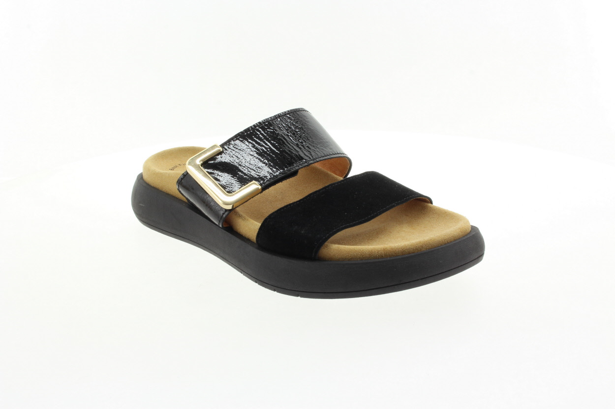 GABOR Dámské kožené černé pantofle