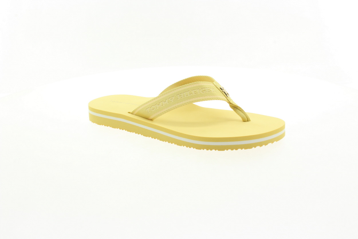 TOMMY HILFIGER Dámské žluté textilní žabky