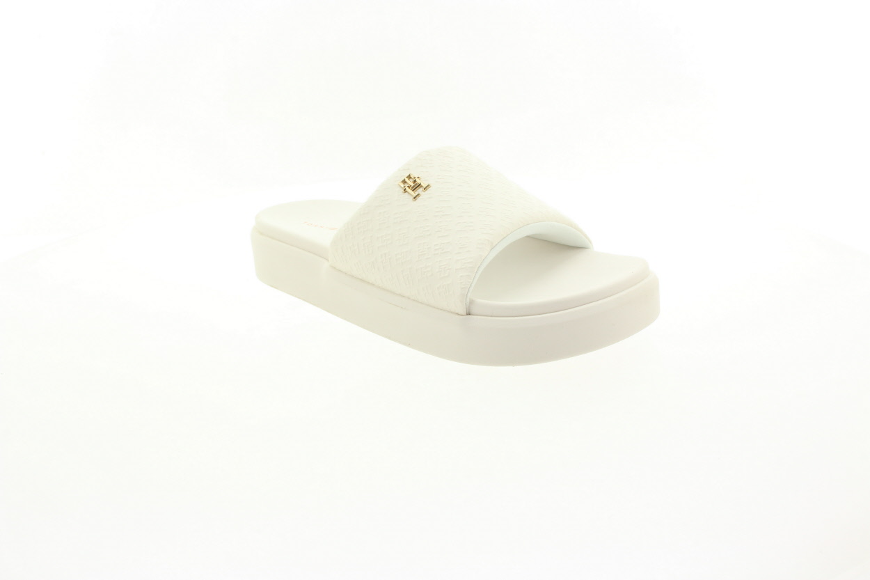 TOMMY HILFIGER Dámské bílé pantofle na platformě