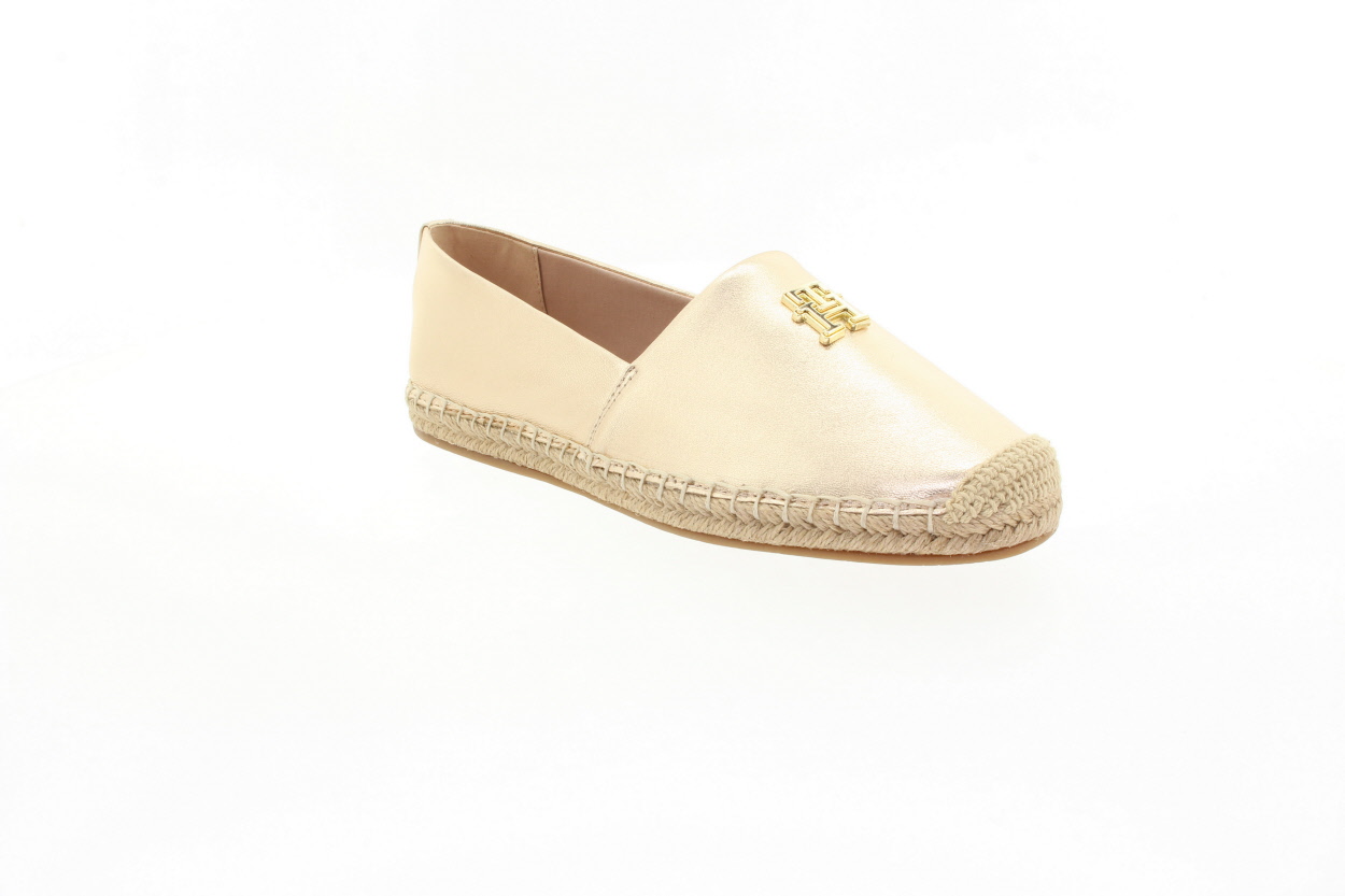 TOMMY HILFIGER Dámské zlaté kožené espadrilky
