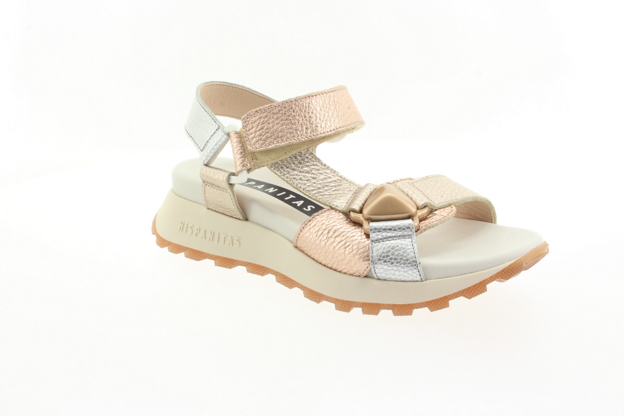 HISPANITAS Dámské kožené stříbrné sandály