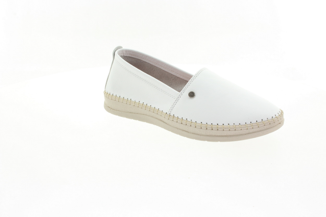 LOOKE Dámské kožené bílé baleríny