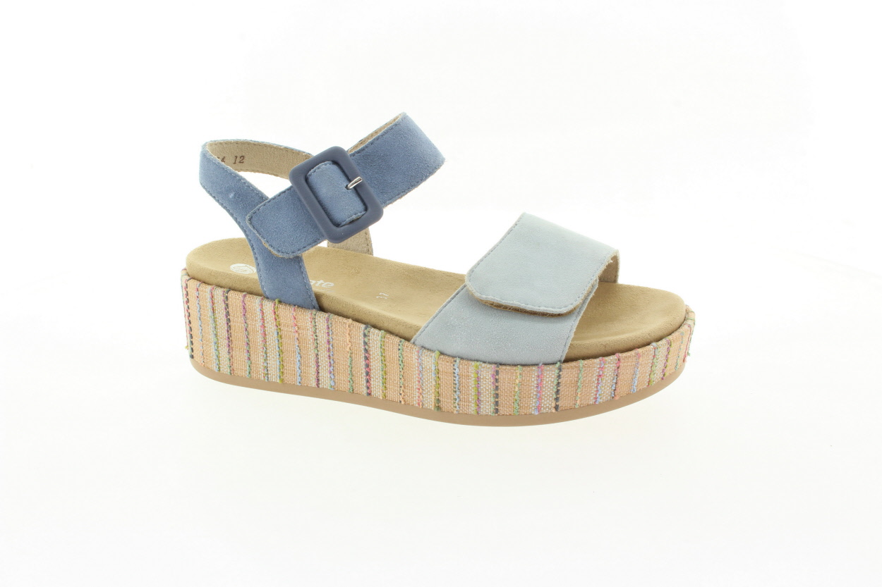 REMONTE Dámské modré kožené sandály