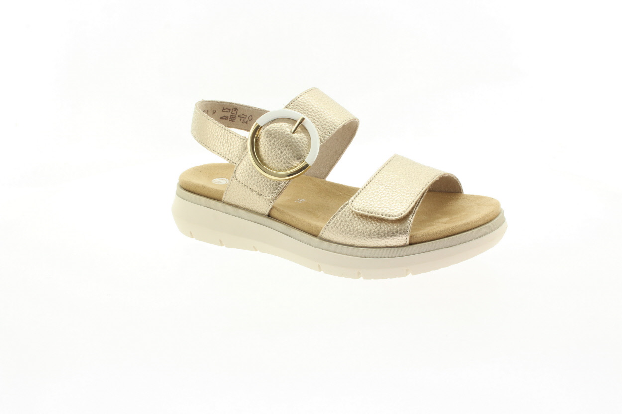 REMONTE Dámské zlaté kožené sandály