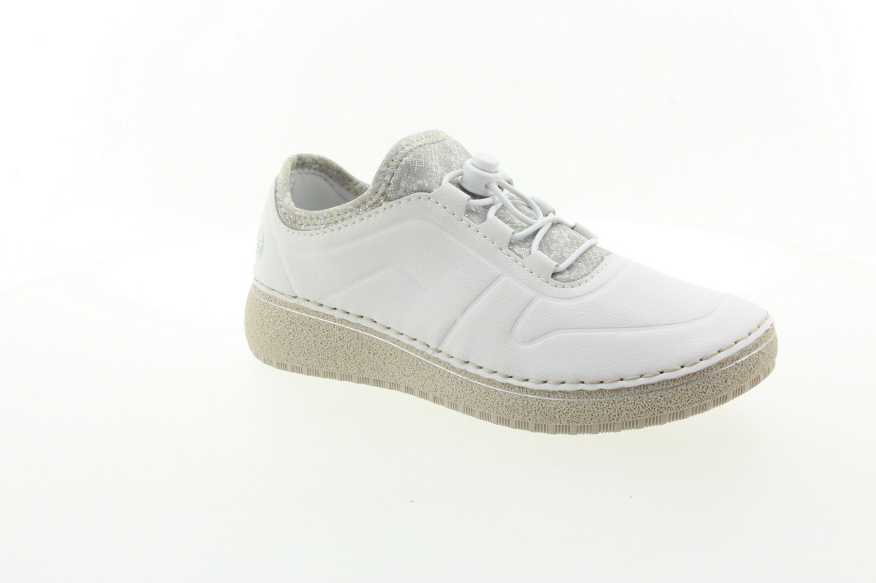 RIEKER Dámské bílé kožené polobotky