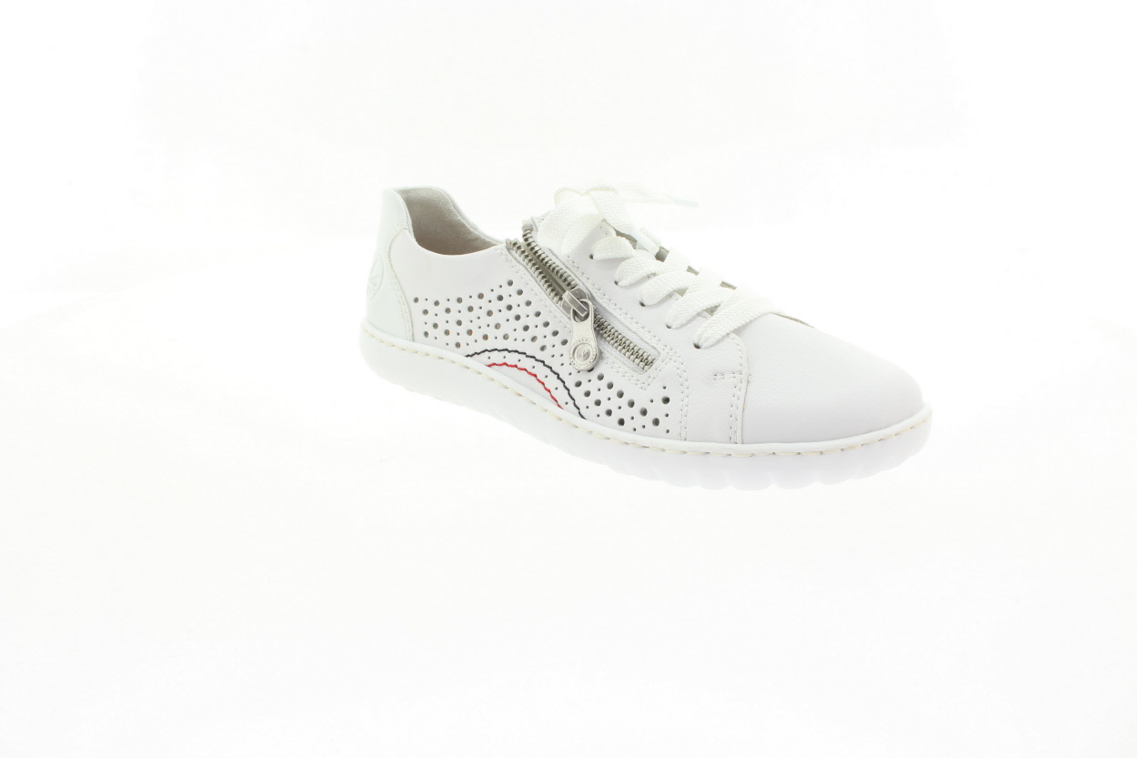 RIEKER Dámské bílé kožené polobotky