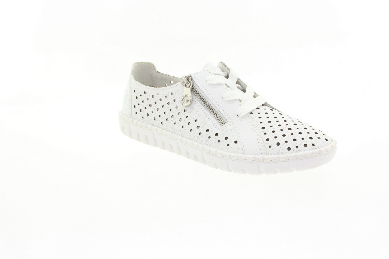 RIEKER Dámské kožené bílé polobotky