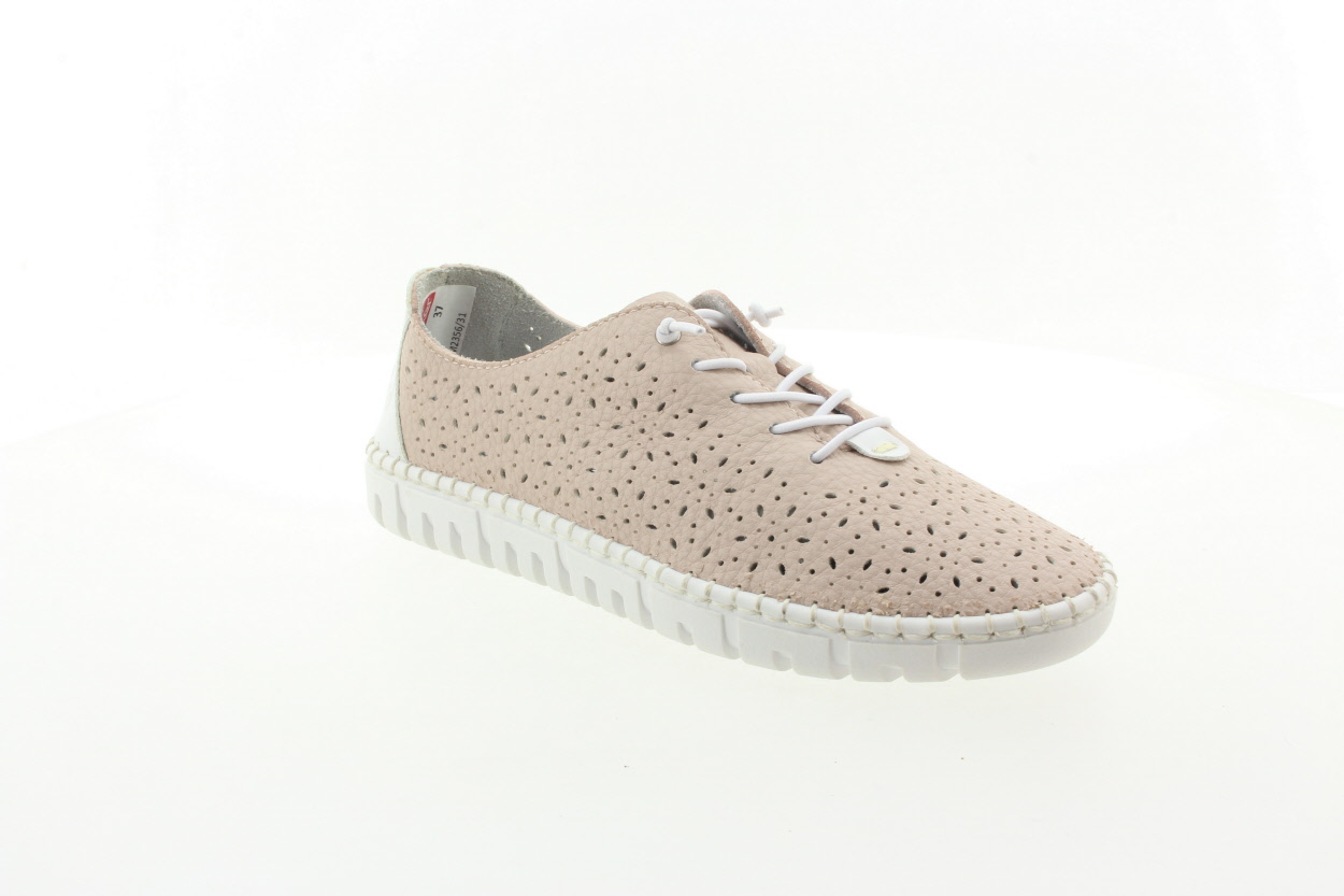 RIEKER Dámské kožené pudrové polobotky