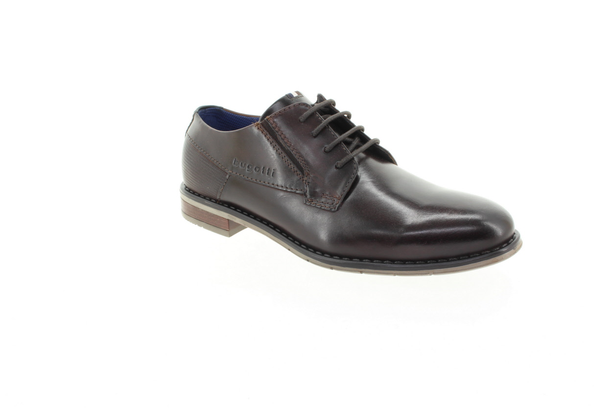 BUGATTI Pánské tm.hnědé kožené polobotky