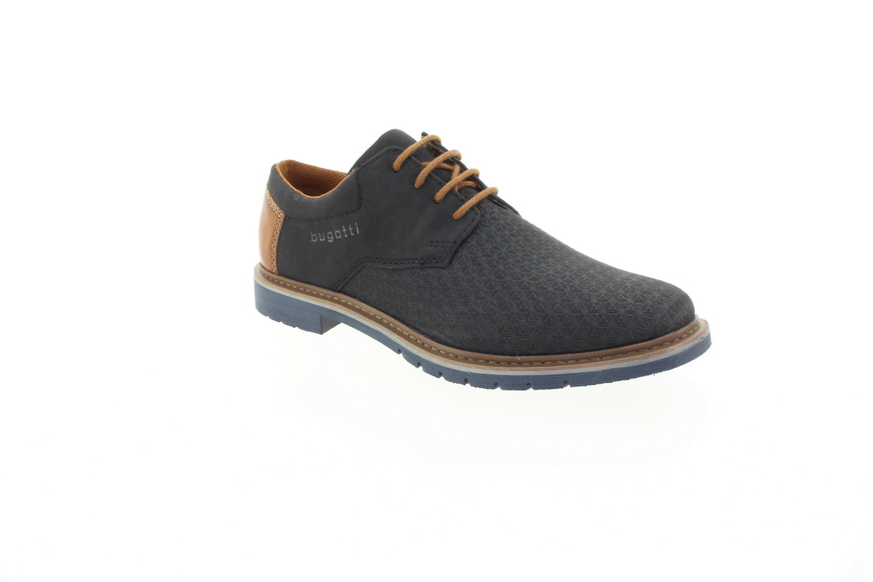 BUGATTI Pánské modré kožené polobotky