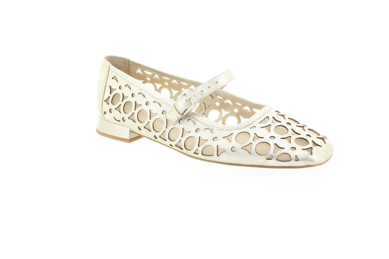 CAPRICE Dámské kožené baleríny metal