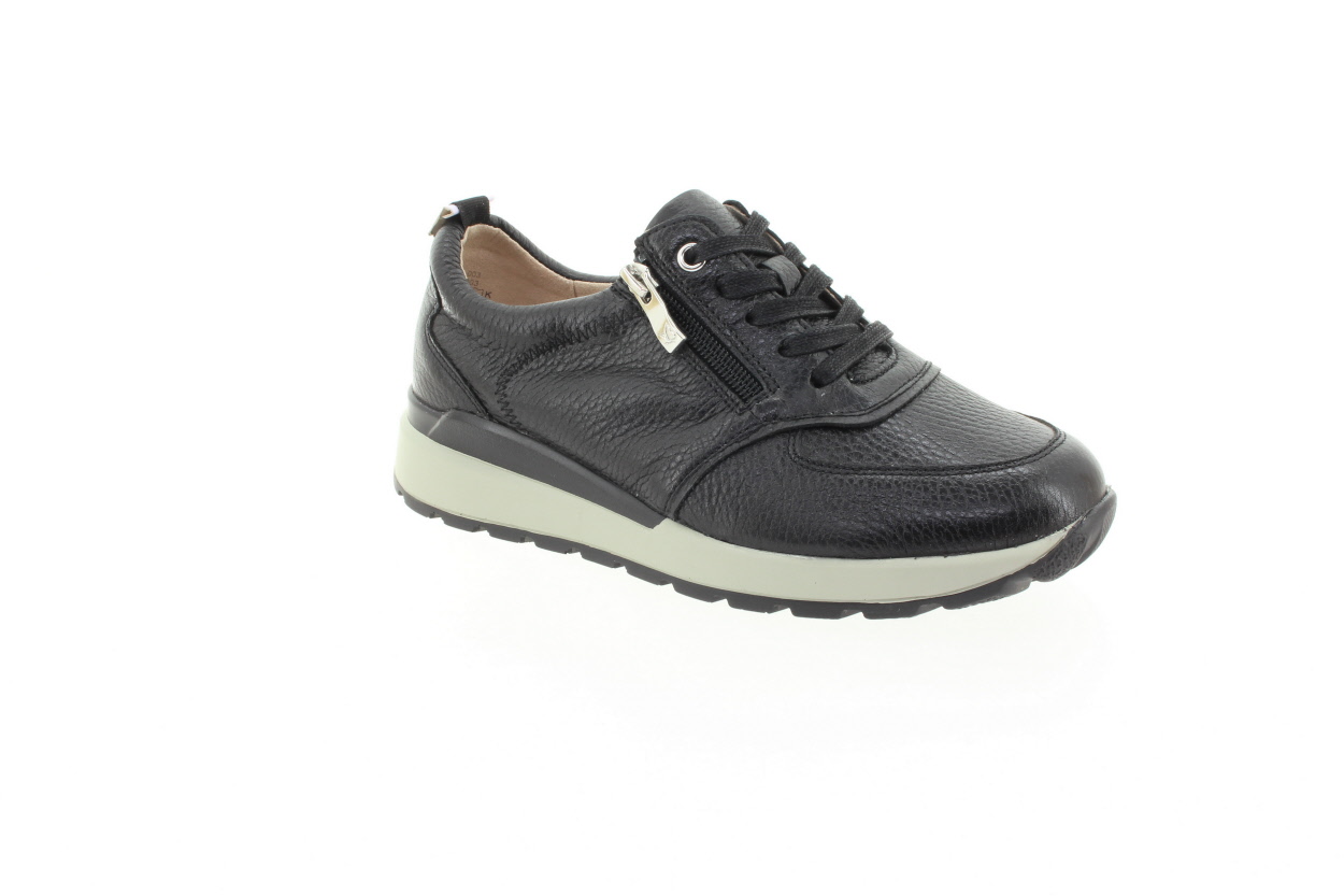 CAPRICE Dámské černé kožené tenisky