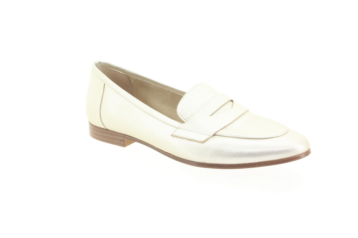 CAPRICE Dámské kožené metalické mokasíny