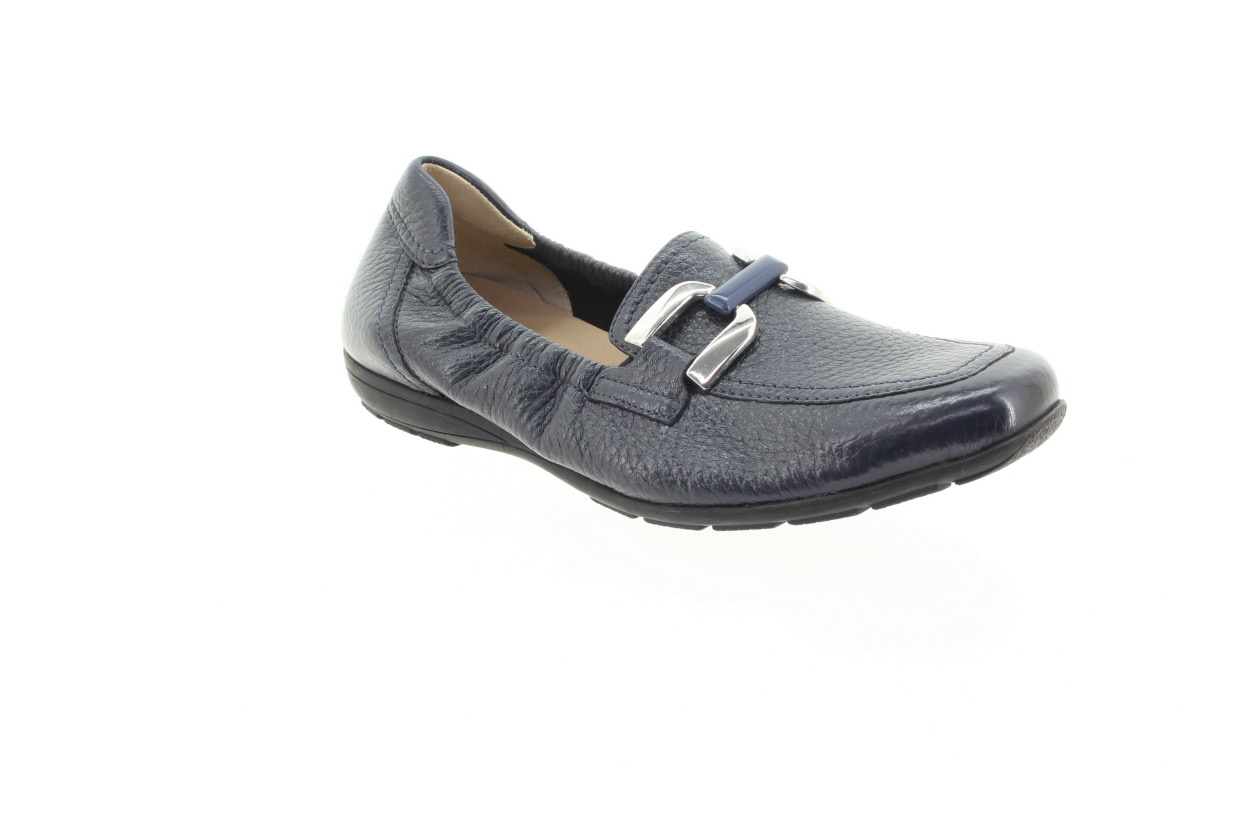 CAPRICE Dámské modré kožené mokasíny