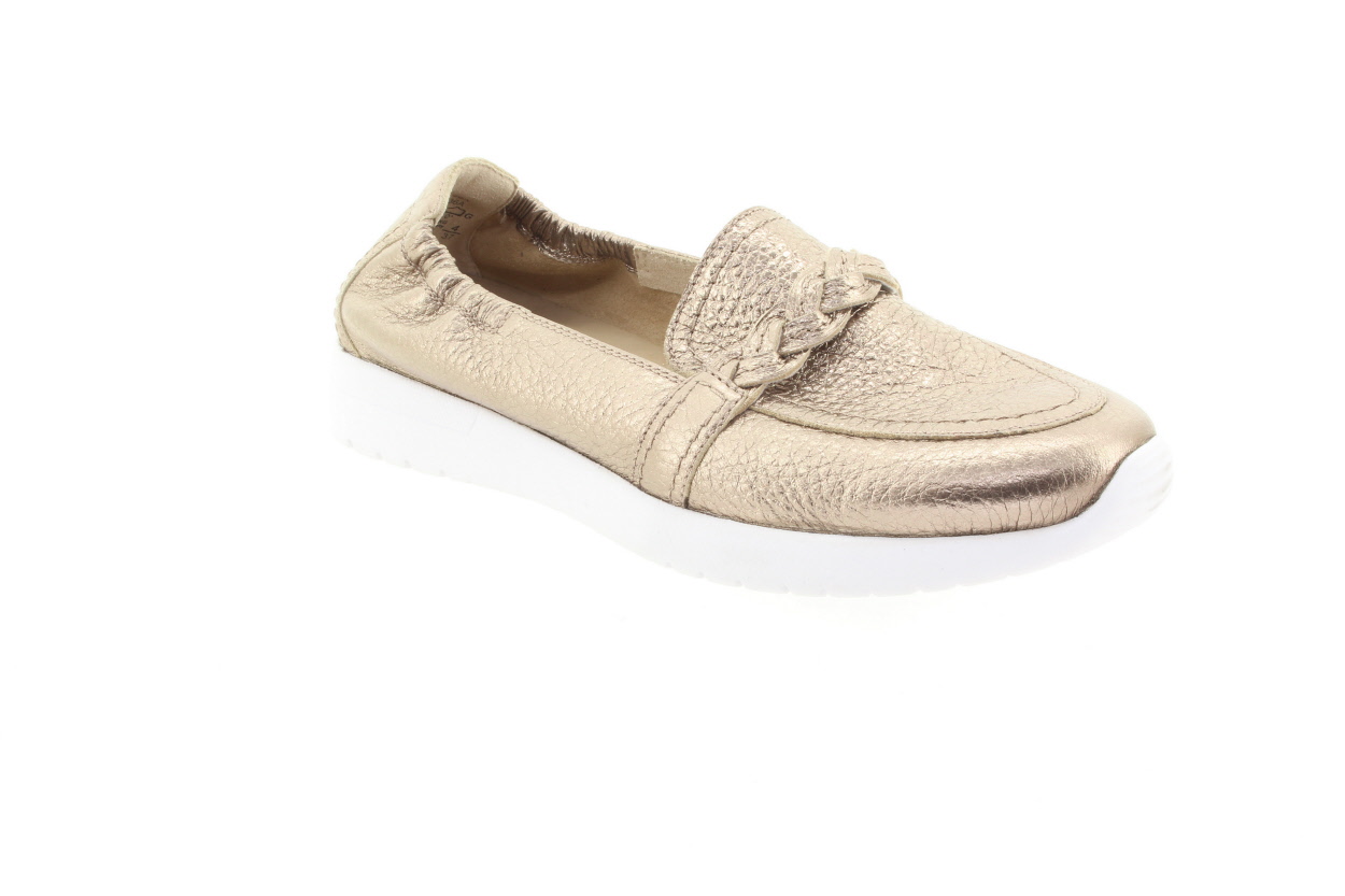 CAPRICE Dámské metalické kožené mokasíny