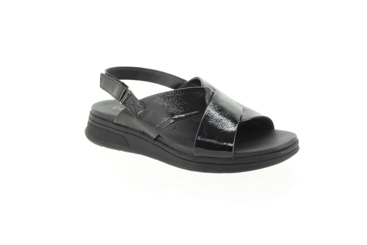 CAPRICE Dámské černé kožené sandály