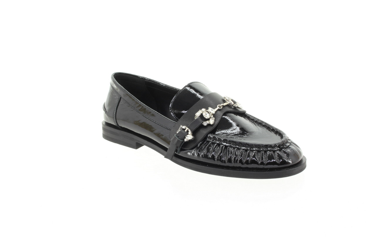 EPICA Dámské černé kožené mokasíny