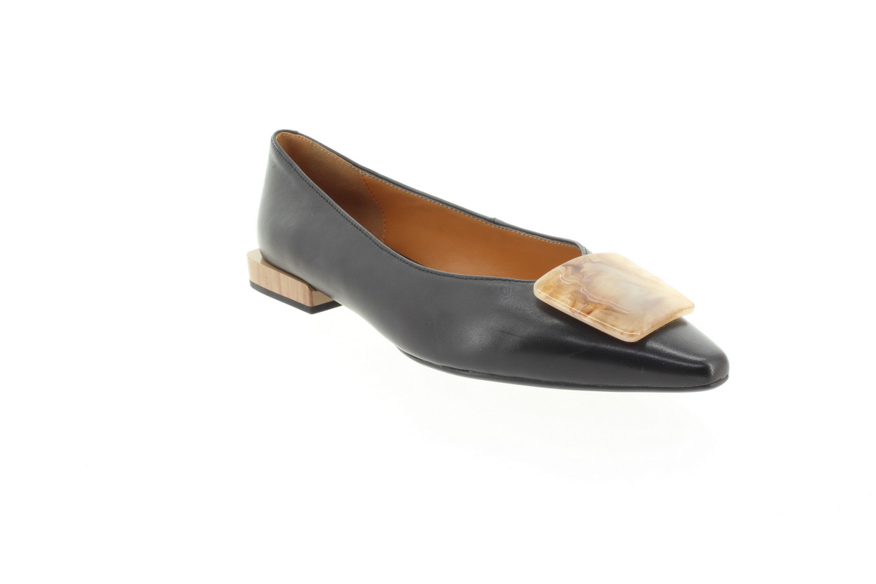 EPICA Dámské černé kožené baleríny