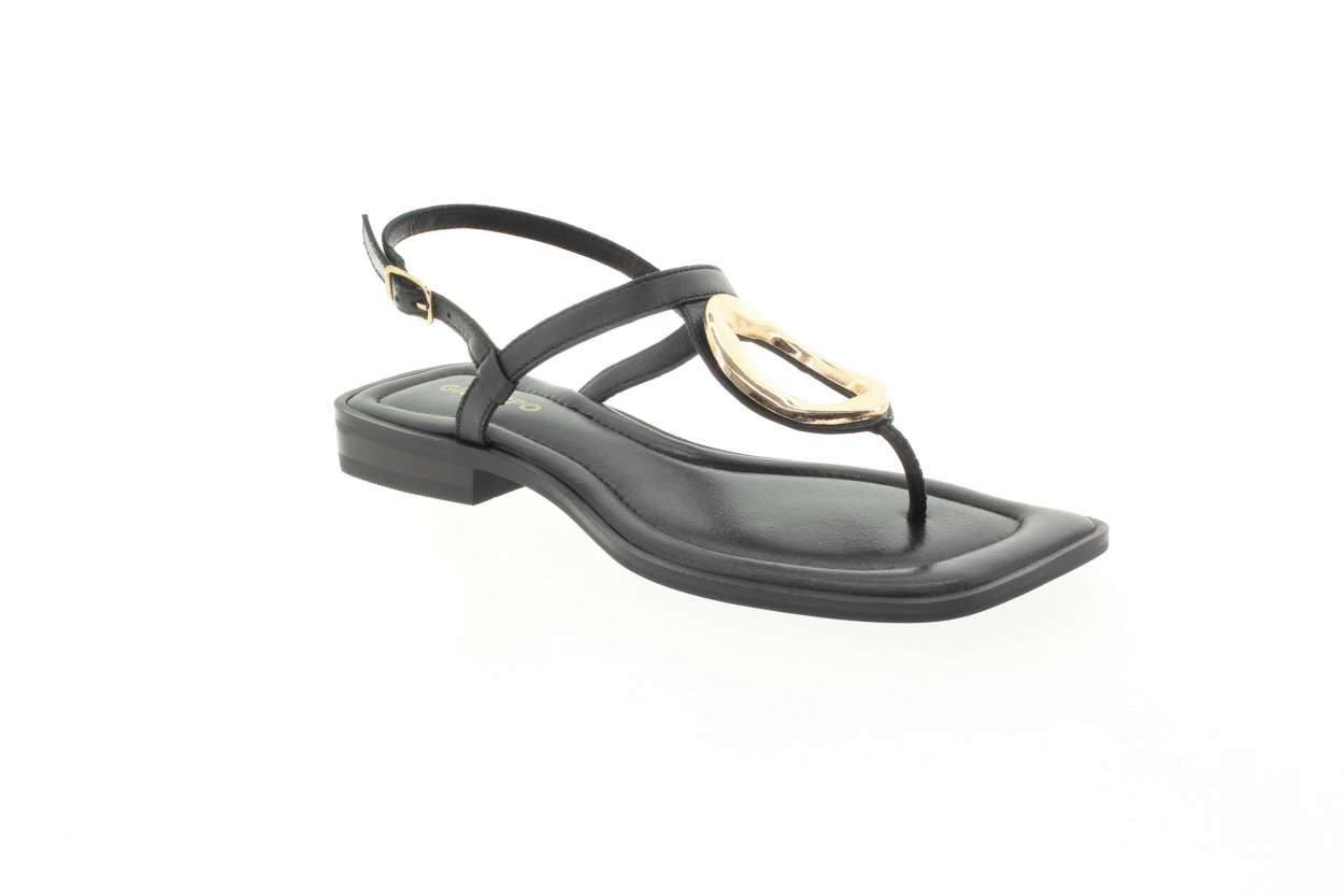 GIOSEPPO Dámské černé kožené sandály