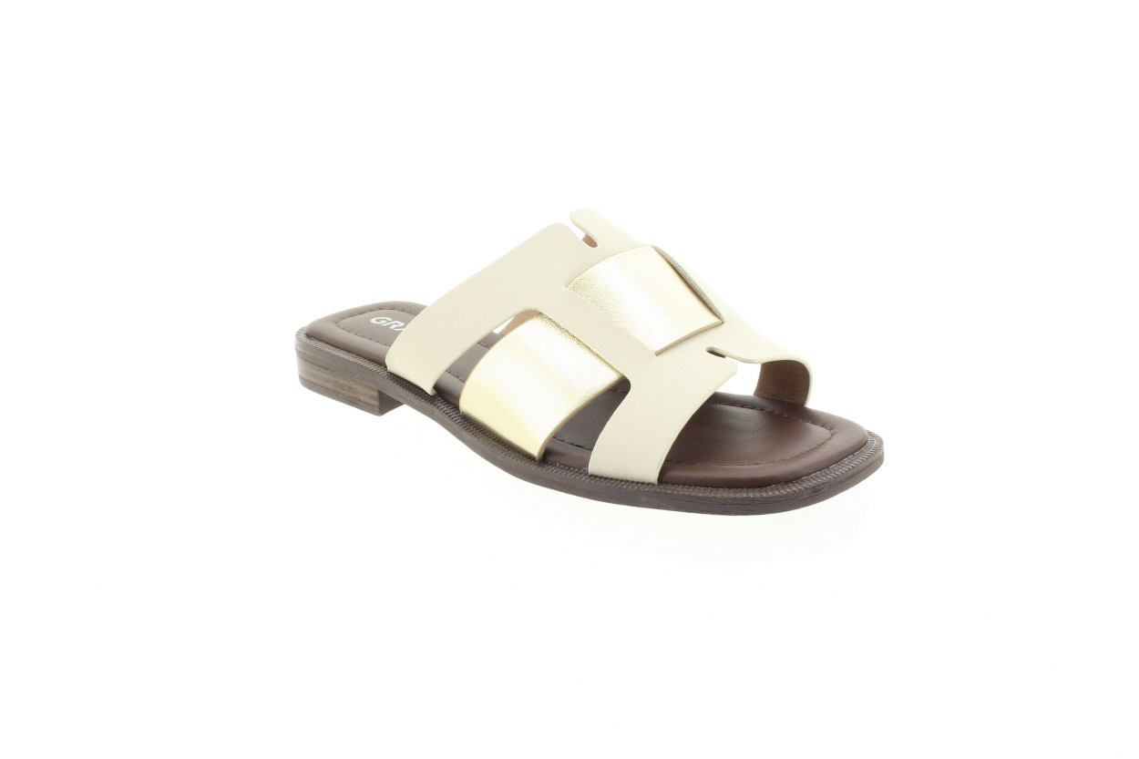 GRYXX Dámské béžové kožené pantofle