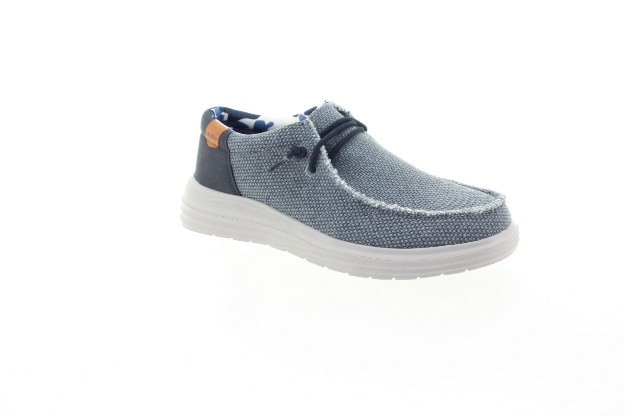 J'HAYBER Pánské modré textilní mokasíny