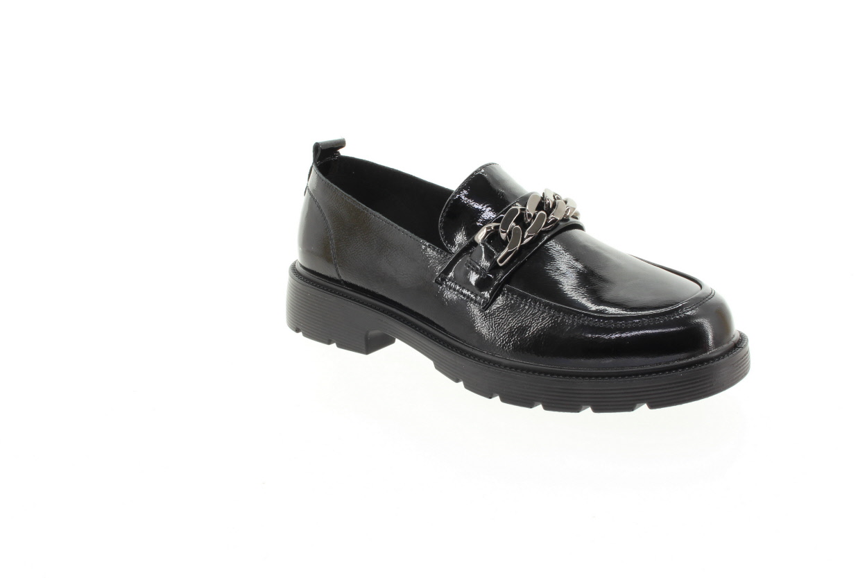 PASS COLLECTION Dámské kožené černé mokasíny