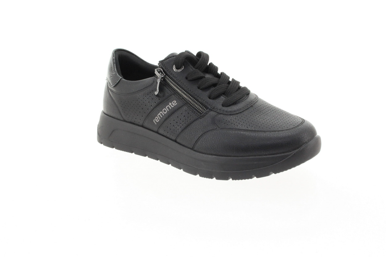 REMONTE Dámské černé kožené tenisky