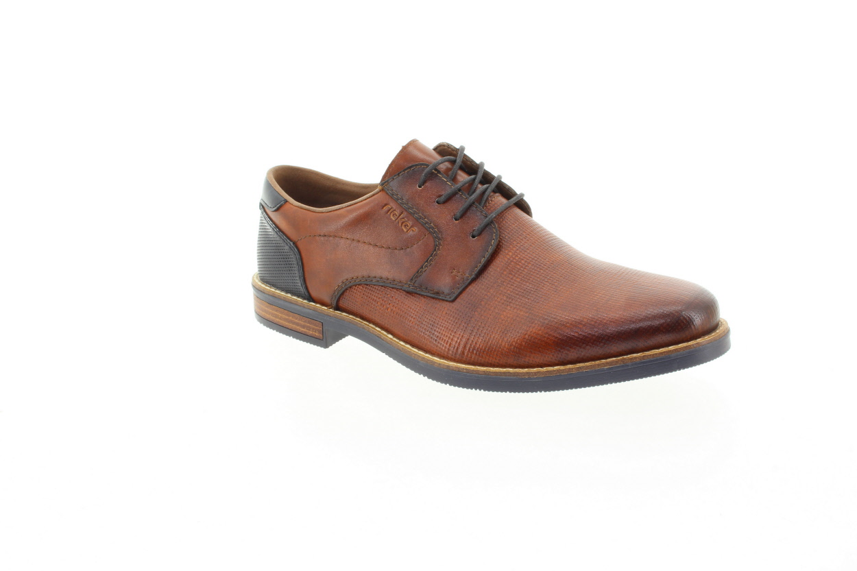 RIEKER Pánské kožené koňakové polobotky